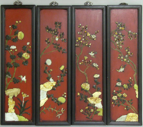 Appraisal: Four Chinese panels x