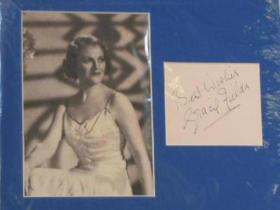 Appraisal: Five autographed photographs of Gracie Fields Joan Fontaine Caroline Bliss