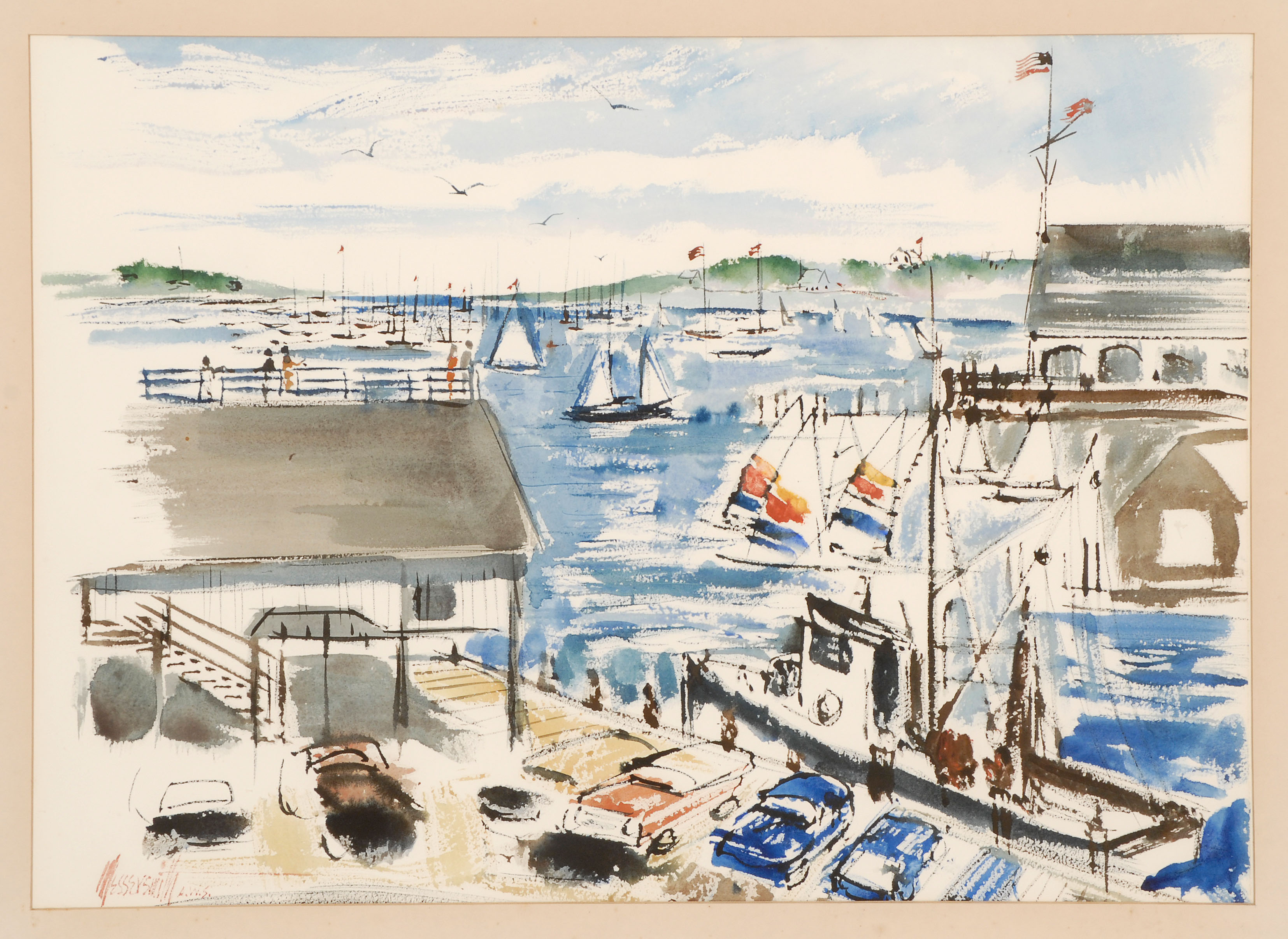 Appraisal: FRED LAWRENCE MESSERSMITHAmerican - Edgartown Harbor Signed lower left Messersmith