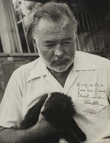 Appraisal: HEMINGWAY ERNEST Photograph Signed and Inscribed To Alfred Rice from