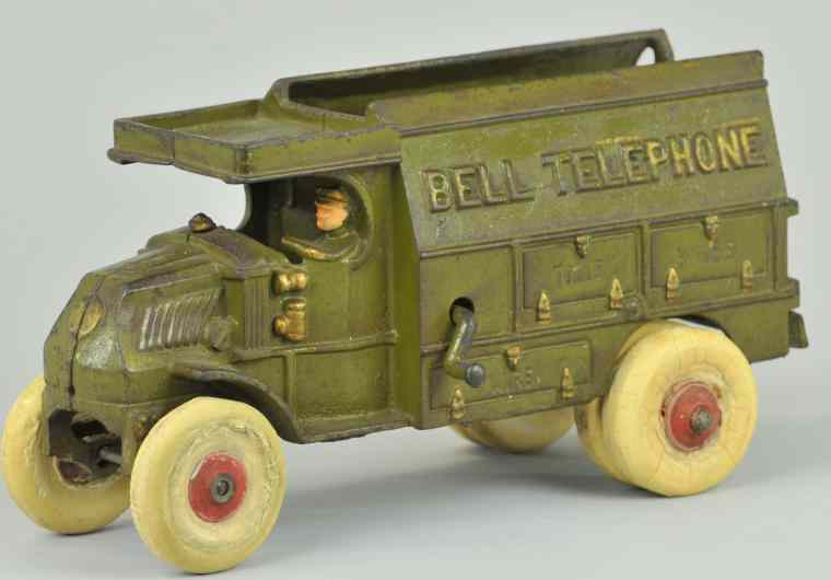 Appraisal: HUBLEY BELL TELEPHONE TRUCK Cast iron classic early model telephone