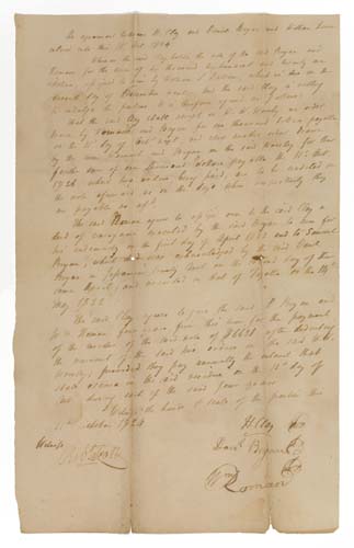 Appraisal: CLAY HENRY Autograph Document Signed an agreement between himself and