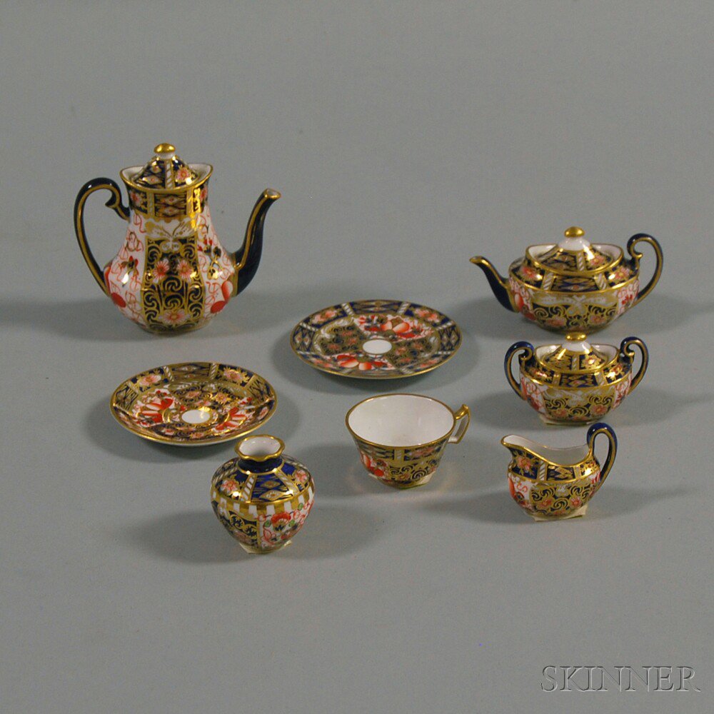 Appraisal: Eight-piece Miniature Royal Crown Derby Imari Palette Tea Set with