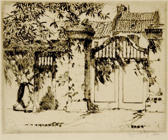 Appraisal: Alfred Hutty South Carolina - BISHOP'S GATE CHARLESTON c drypoint