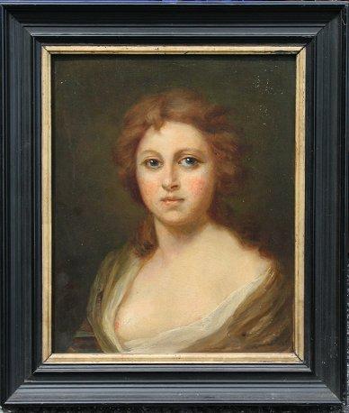 Appraisal: TH C PORTRAIT OF A YOUNG GIRL OIL Canvas unsigned