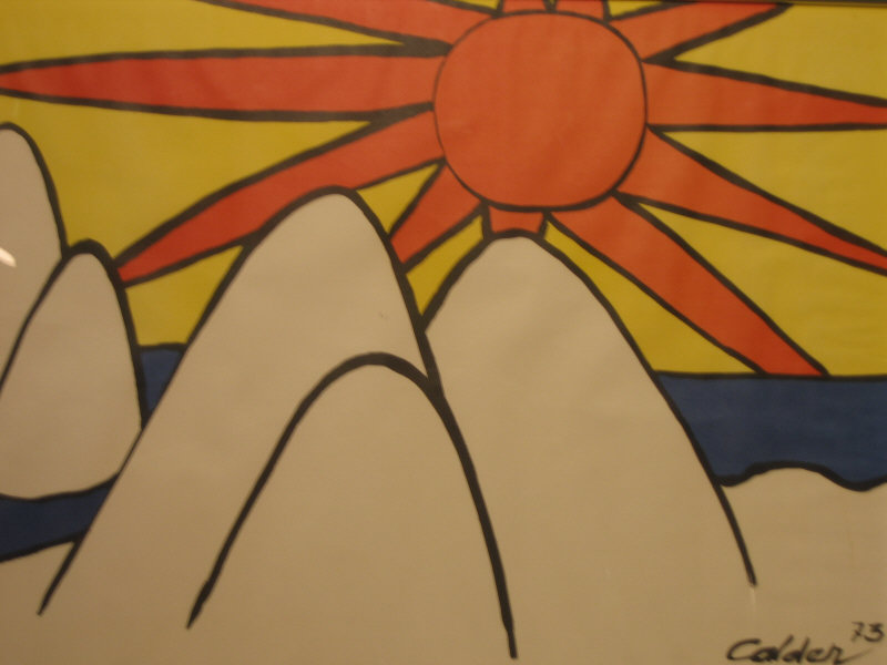 Appraisal: ALEXANDER CALDER AMERICAN - Orange sun over mountains color lithograph