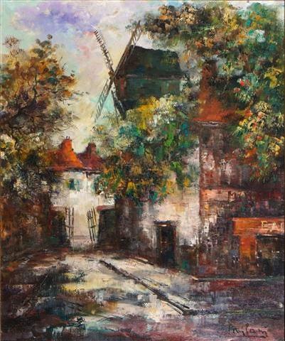 Appraisal: GINO MILANI b 'Le Moulin de la Galette Montmartre' signed