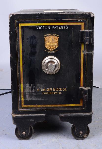 Appraisal: Medium Black Victor Floor Safe With Wheels Made by the