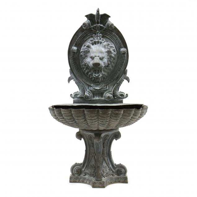 Appraisal: CLASSICAL STYLE CAST BRONZE WALL FOUNTAIN Late th century one