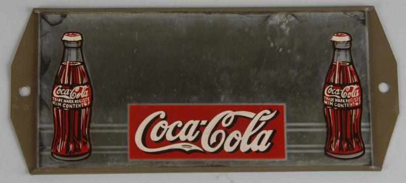 Appraisal: Small Coca-Cola Mirror Sign Description Circa s Strong outer transfer