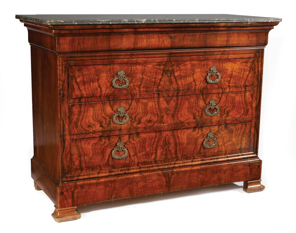 Appraisal: Louis Philippe Style Kingwood Commode Gris de St Anne marble