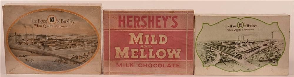 Appraisal: Three s Hersheys Chocolate Advertising Boxes Three Hersheys Chocolate Advertising