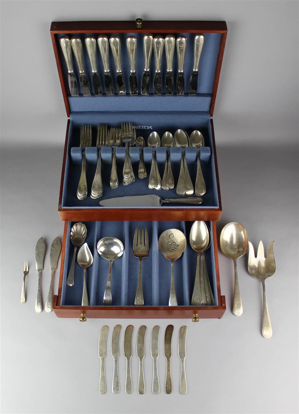 Appraisal: DOMINICK HAFF 'RATTAIL ANTIQUE' PATTERN PART FLATWARE SERVICE including dinner