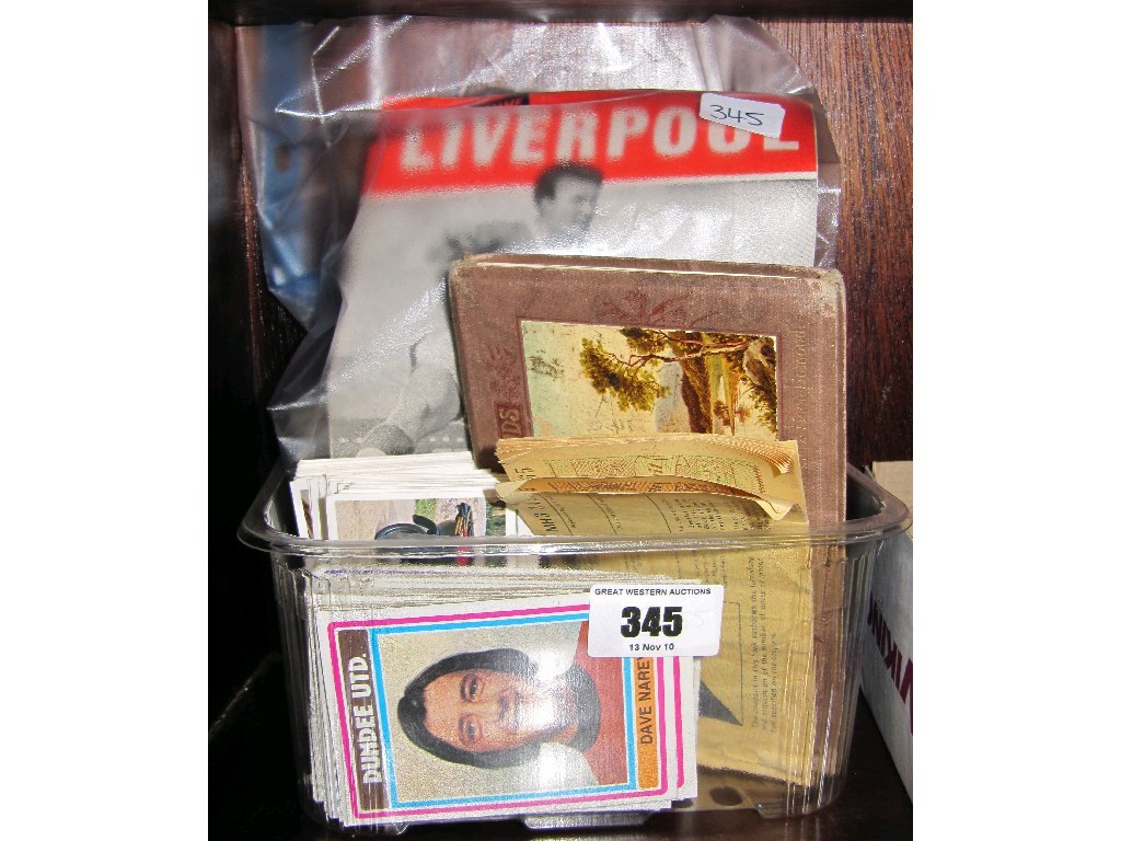 Appraisal: Box of football cards cigarette cards and a Liverpool F