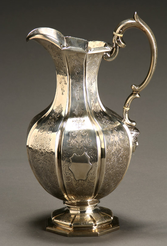 Appraisal: Victorian Scottish Silver Pitcher Possibly J McKay Edinburgh The bulbous