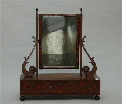 Appraisal: Federal Mahogany Dressing Table Mirror