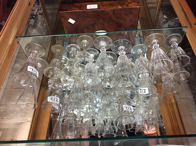 Appraisal: A SMALL QUANTITY OF GLASSWARE sherry glasses etc