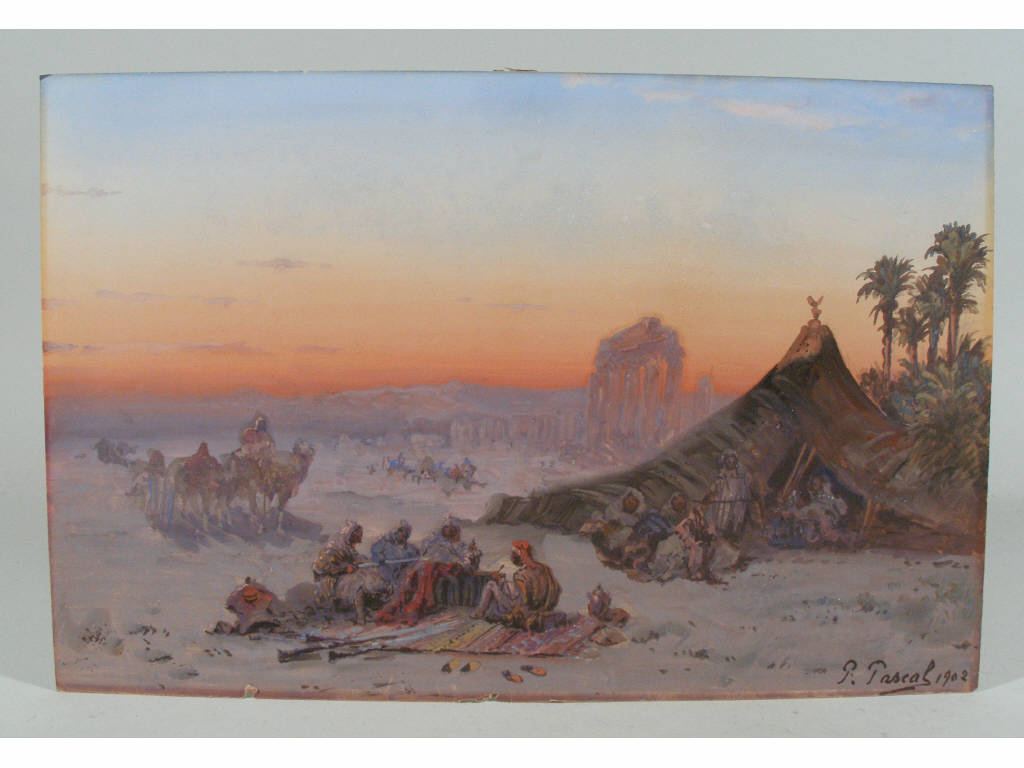 Appraisal: Paul Pascal D C - Arabian Encampment gouache on card