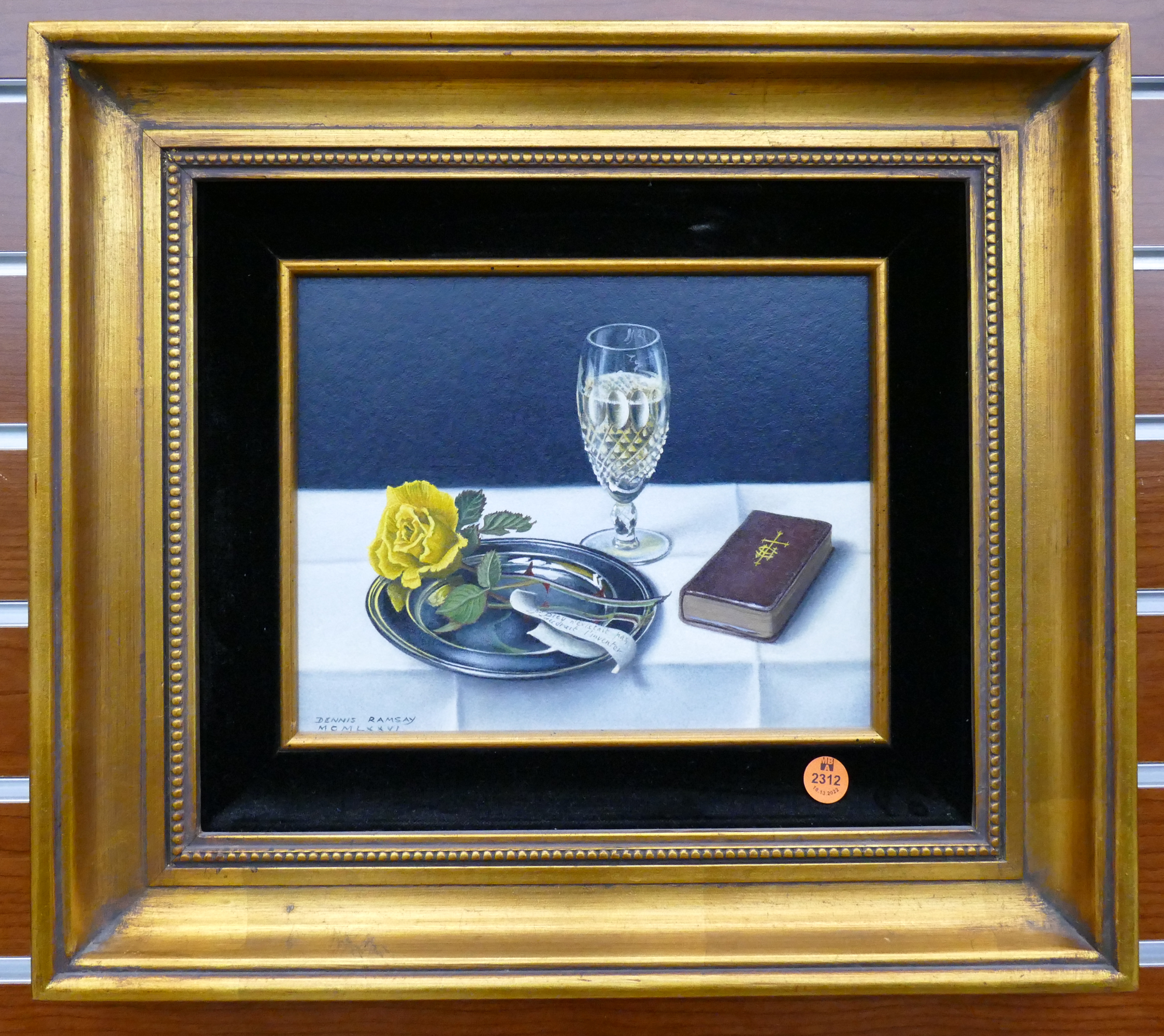 Appraisal: Dennis Ramsay - England Still Life with Yellow Rose Oil