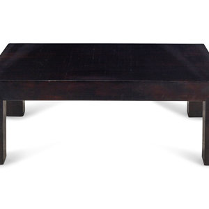 Appraisal: A Black Lacquer Cocktail Table th Century Height x width