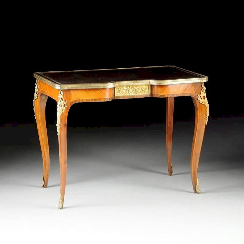 Appraisal: A LOUIS XV STYLE GILT BRONZE MOUNTED ROSEWOOD AND AMARANTH