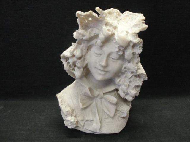 Appraisal: Marble Bust of a Girl As is From a Queens