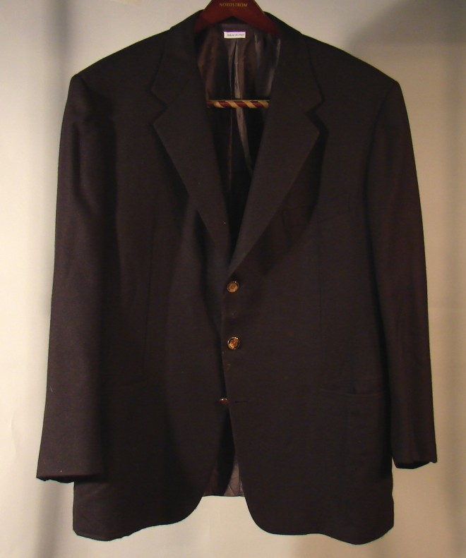 Appraisal: BRIONI Size Italian wool twill three button black Sleeve length