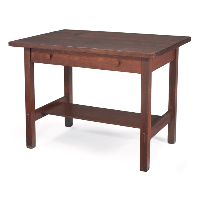 Appraisal: Stickley Brothers library table rectangular top above a single drawer