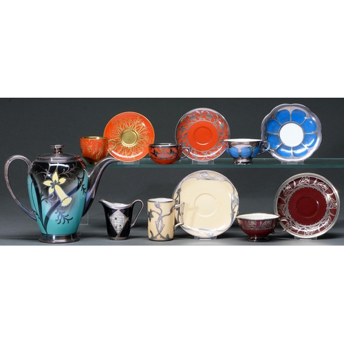 Appraisal: Four Rosenthal Hutschenreuther and Lenox silver decorative porcelain tea and