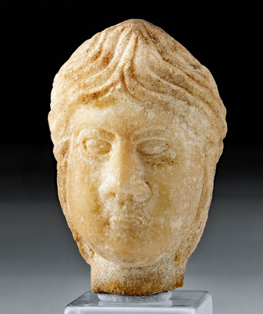 Appraisal: Roman Marble Head w Wavy Hair Roman Imperial ca st