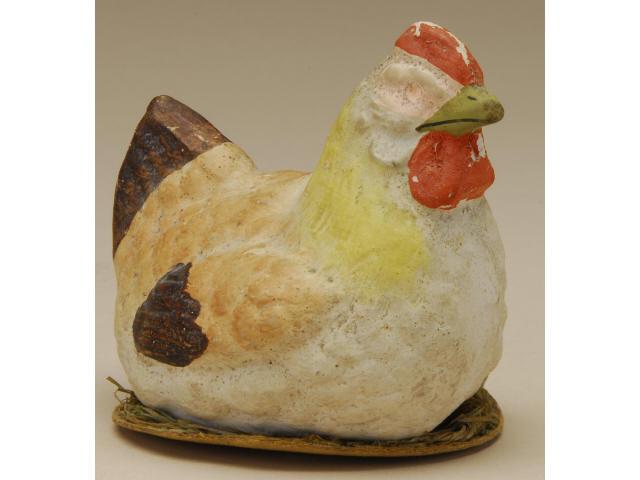 Appraisal: Hen on Nest Candy Container Germany ca molded and painted