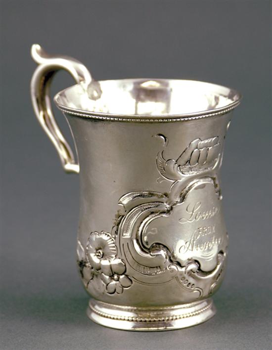 Appraisal: Rare Southern coin silver cup E J Johnston Macon Georgia