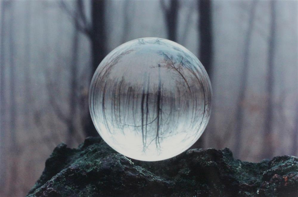 Appraisal: WARREN KRUPSAW CRYSTAL SPHERE Photograph x in Framed lower left