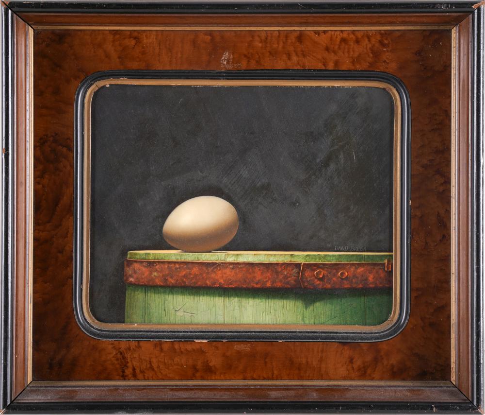 Appraisal: DAVID BREGA B STILL LIFE WITH EGGoil on artist's board