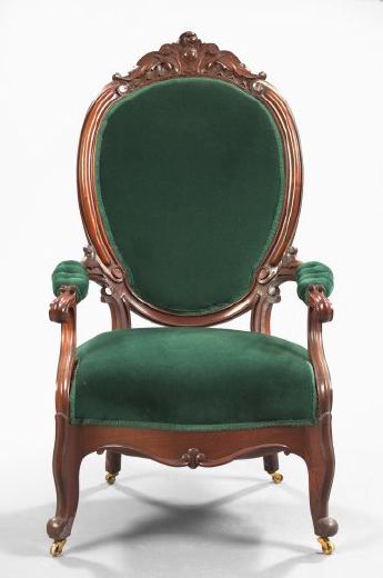 Appraisal: American Rococo Revival Rosewood Armchair third quarter th century the