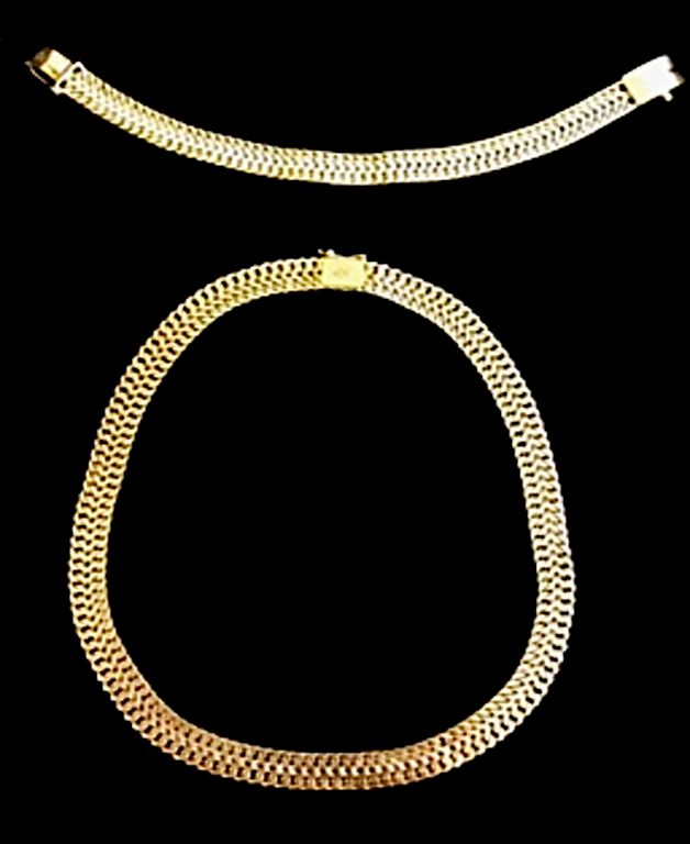 Appraisal: Karat Gold Necklace and Bracelet Karat gold necklace l and