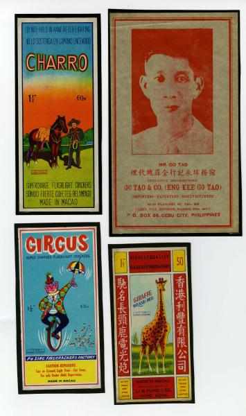 Appraisal: Lot of Firecracker Labels Includes Charro Circus Giraffe and others