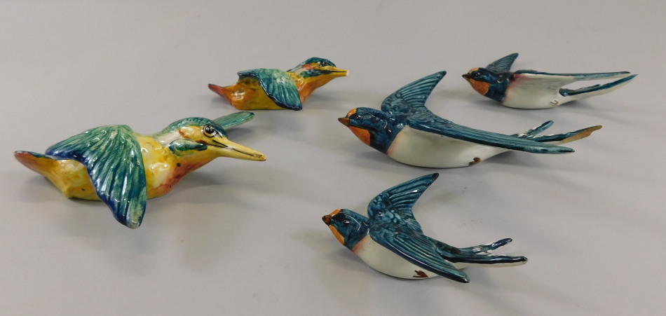 Appraisal: Five Beswick wall birds