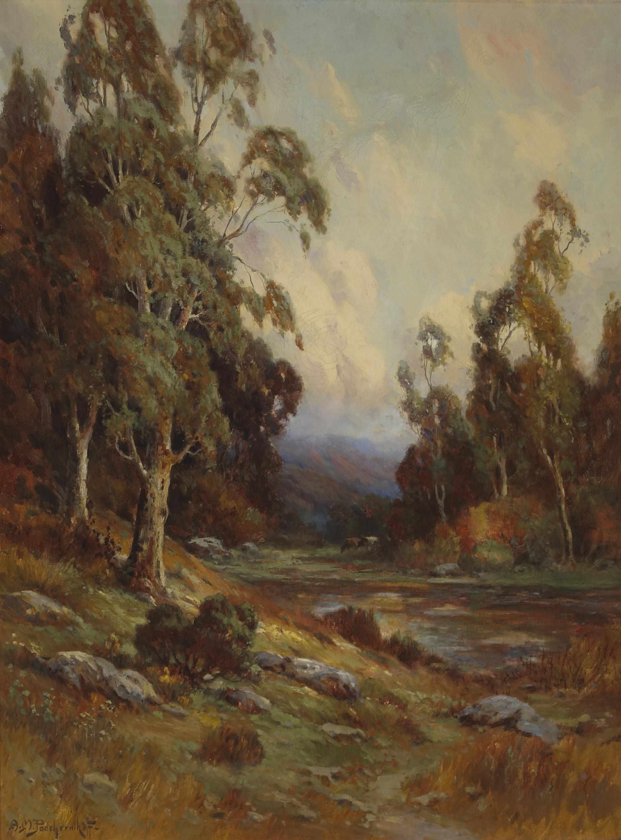 Appraisal: Alexis Matthew Podchernikoff Russian American - Stream through a lush