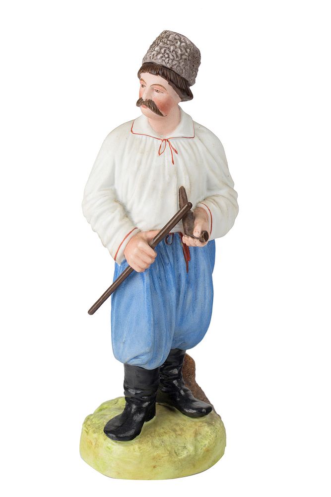 Appraisal: A RUSSIAN PORCELAIN FIGURE OF A MALOROSS WITH A PIPE