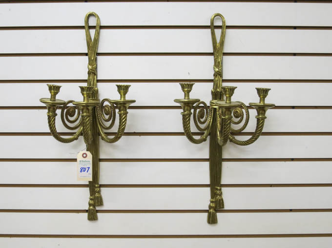 Appraisal: A PAIR OF LOUIS XV XVI STYLE ORMOLU WALL SCONCES