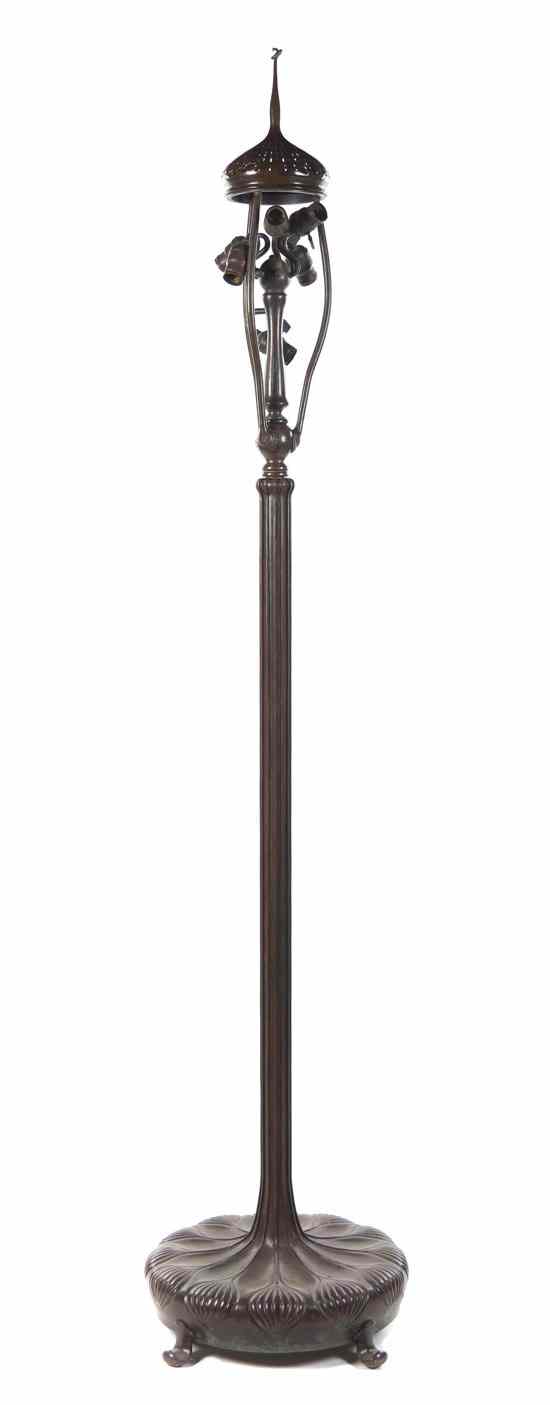 Appraisal: A Tiffany Studios Bronze Senior Floor Lamp Base having heat