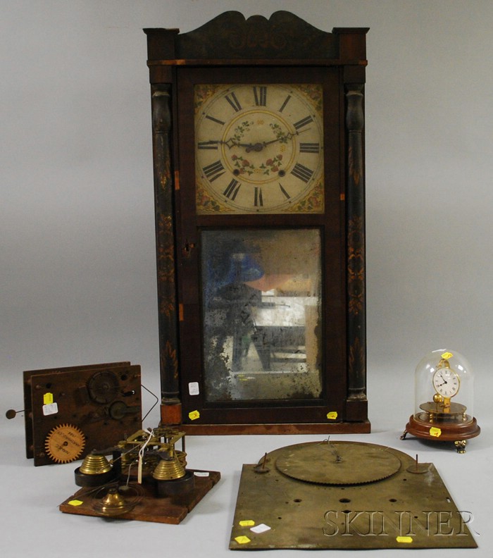 Appraisal: Briggs Rotary Clock and Two Connecticut Clock Movements and Split