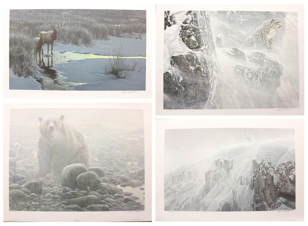 Appraisal: ROBERT BATEMAN Canada born four offset lithographs Arctic Cliff -