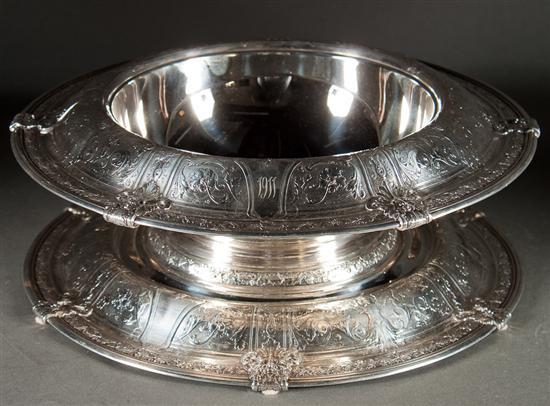 Appraisal: American Renaissance style sterling silver center bowl and stand in