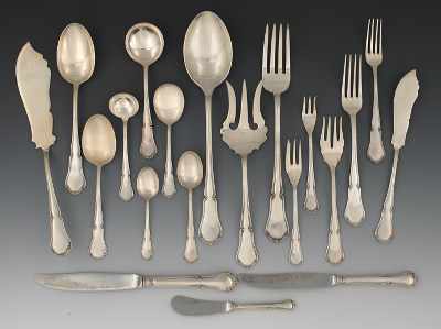 Appraisal: A Service for Twelve Plus Serving Pieces Sterling Silver Flatware