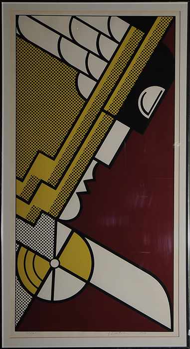 Appraisal: ROY LICHTENSTEIN - SALUTE TO AVIATIONSerigraph in colors x in