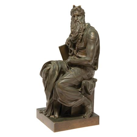 Appraisal: Bronze Figure of Moses After a model by Rolland Modeled