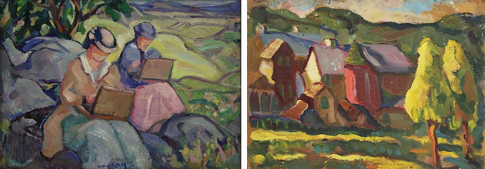 Appraisal: H MABEL MAY CANADIAN - Double Sided Oil on Board