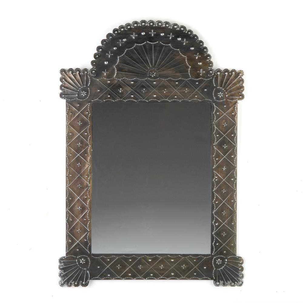 Appraisal: NICOLAS MADRID TIN FRAME WITH MIRROR Nicolas Madrid New Mexico